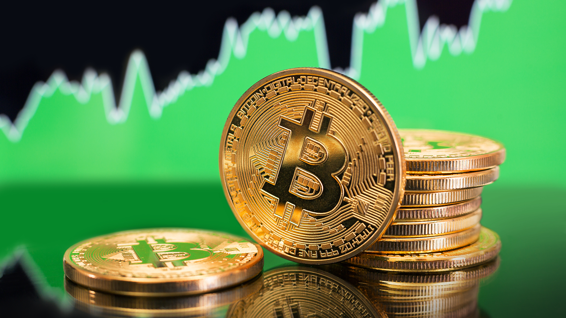 Pile of Bitcoin coins amid Bitcoin Jumps Over 10% to $30,000
