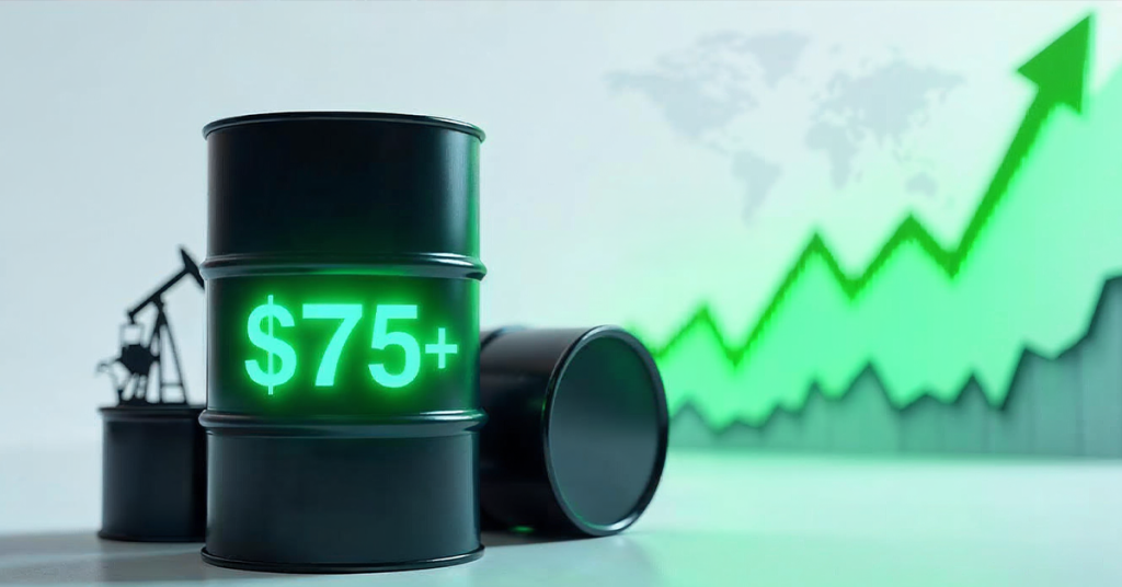Oil prices jump as Brent breaks above $75 again